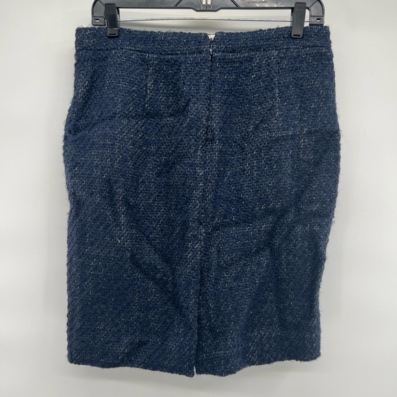 J. Crew the pencil lined skirt blue wool blend size 6 boucle - Picture 7 of 7